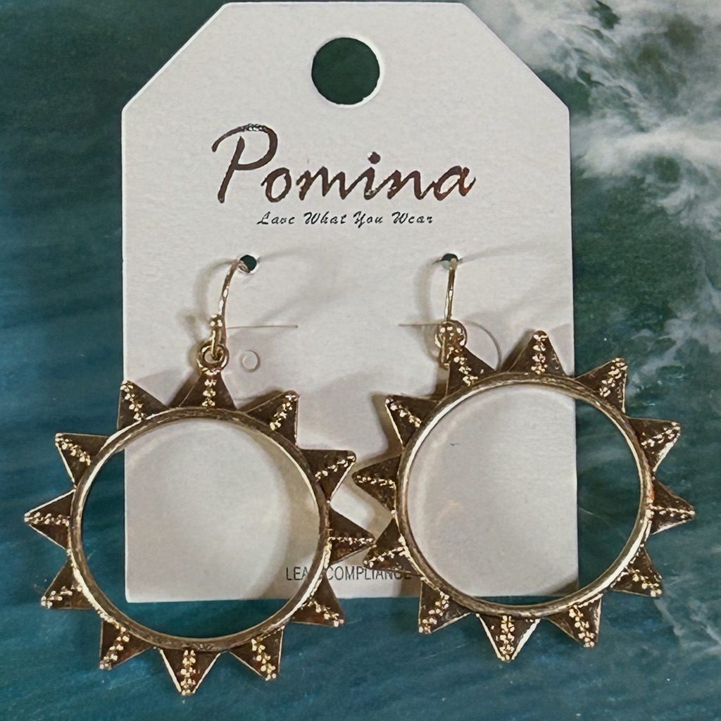 Pomina Gold Sunburst Earrings